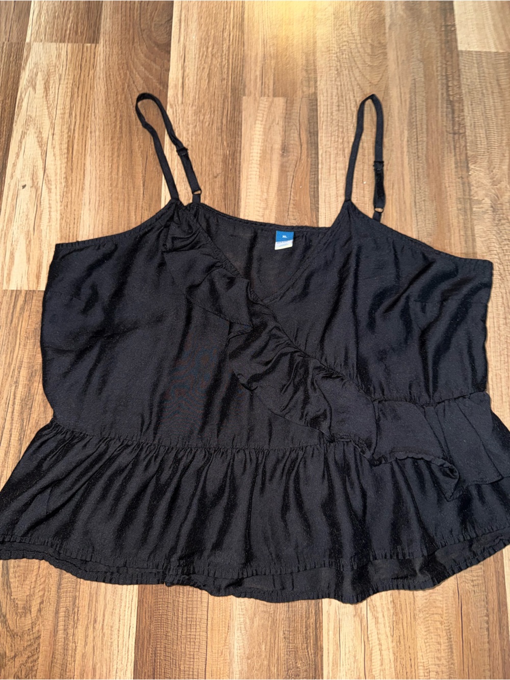 Old Navy Black Ruffle Peplum Tank Top